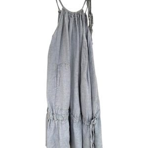 Magnolia Pearl chambray halter string tie dress